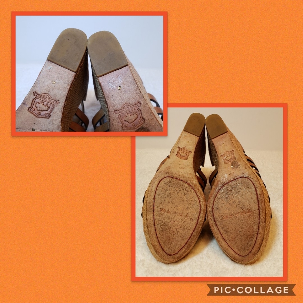 Trask Platform Leather Wedges Size 9 - Picture 8 of 8